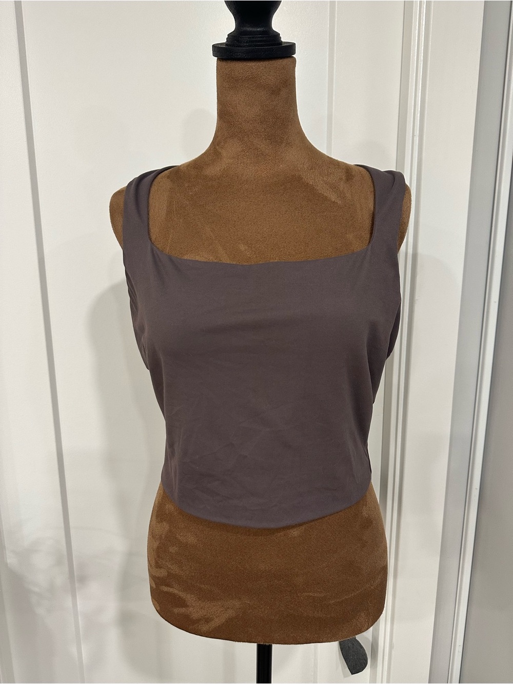 Sleeveless Square-Neck Camisole in Taupe